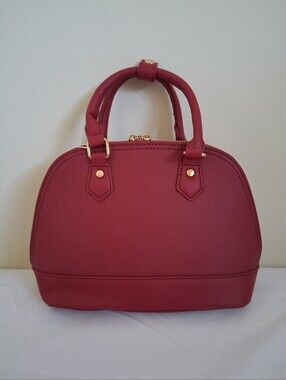 DEEP RED STRUCTURED TOP- HANDLE BAG